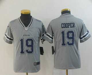 Youth Dallas Cowboys #19 Amari Cooper Grey 2019 Inverted Legend Stitched NFL Nike Limited Jersey->youth nfl jersey->Youth Jersey